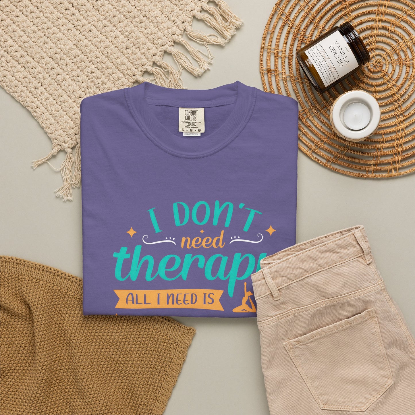 Yoga Therapy Unisex Garment-Dyed T-Shirt - Perfect for Mindfulness & Relaxation