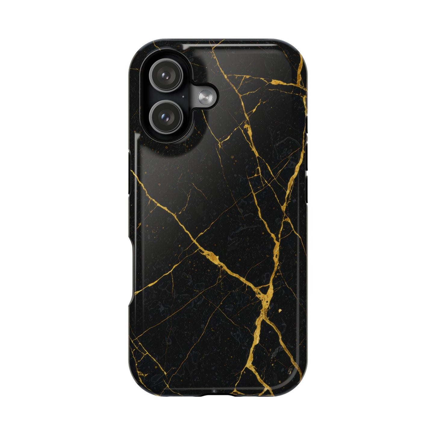 Black Marble with Gold Veins Impact-Resistant iPhone