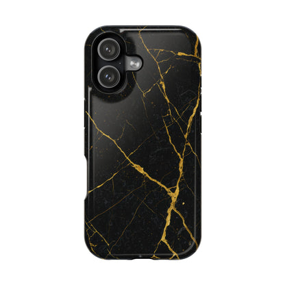 Black Marble with Gold Veins Impact-Resistant iPhone