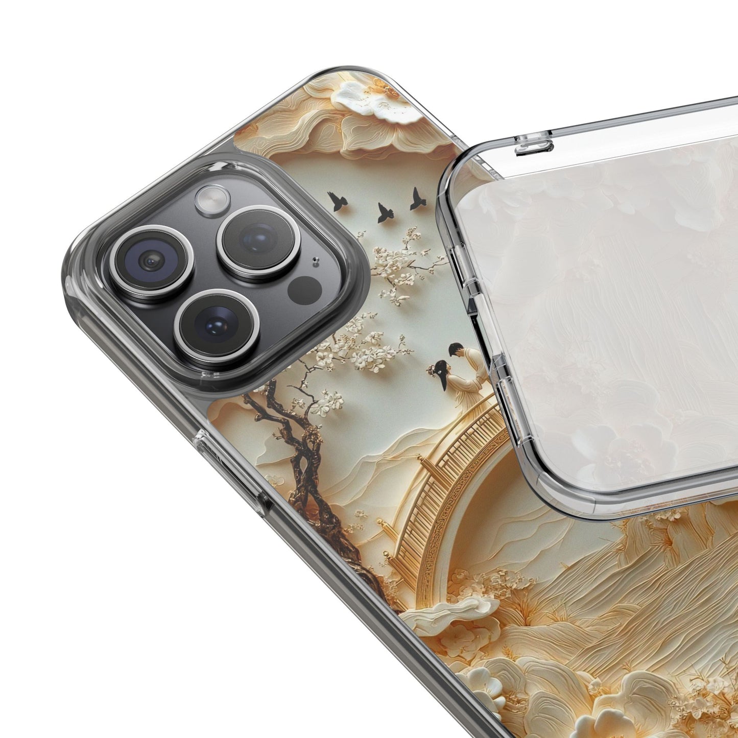 Romantic Couple 3D Effect Clear Cases,  Artistic Protective Cover