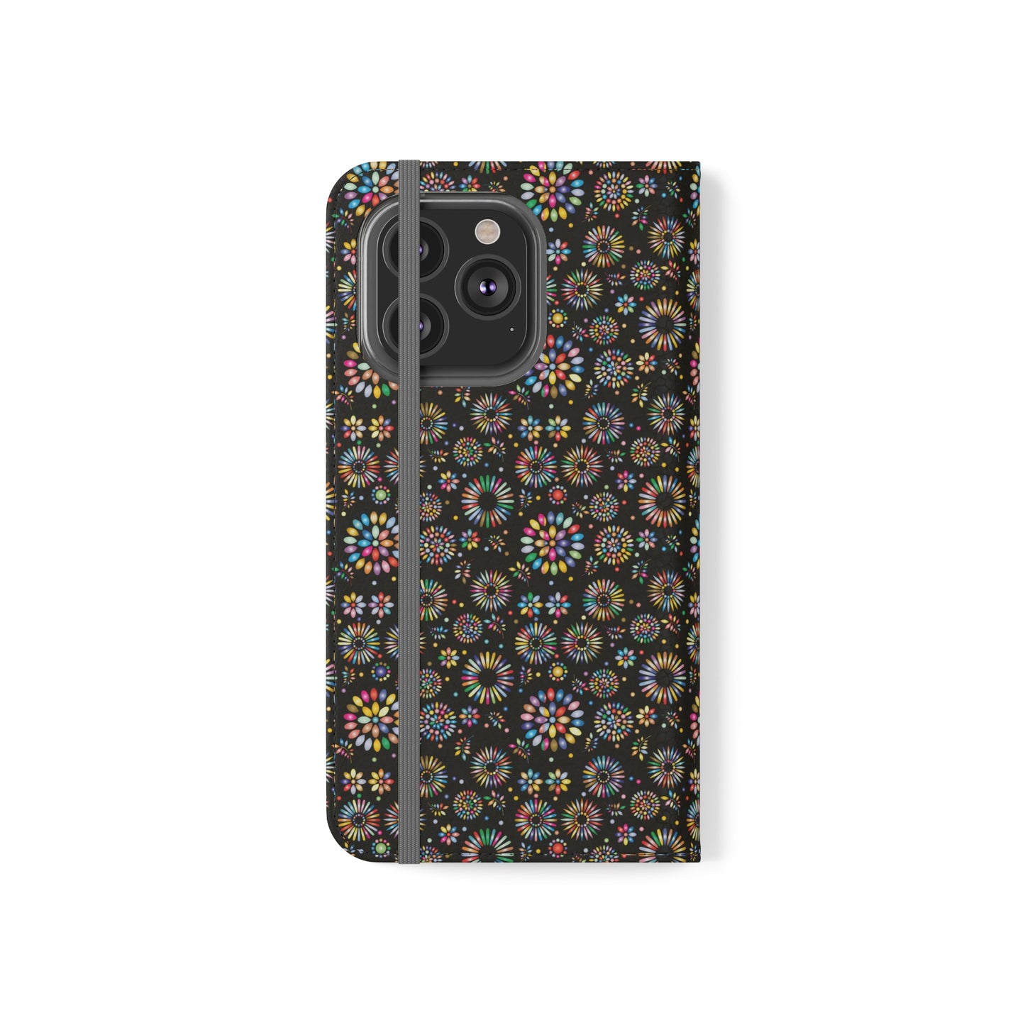 Vibrant Vibes Flip Cases / Black