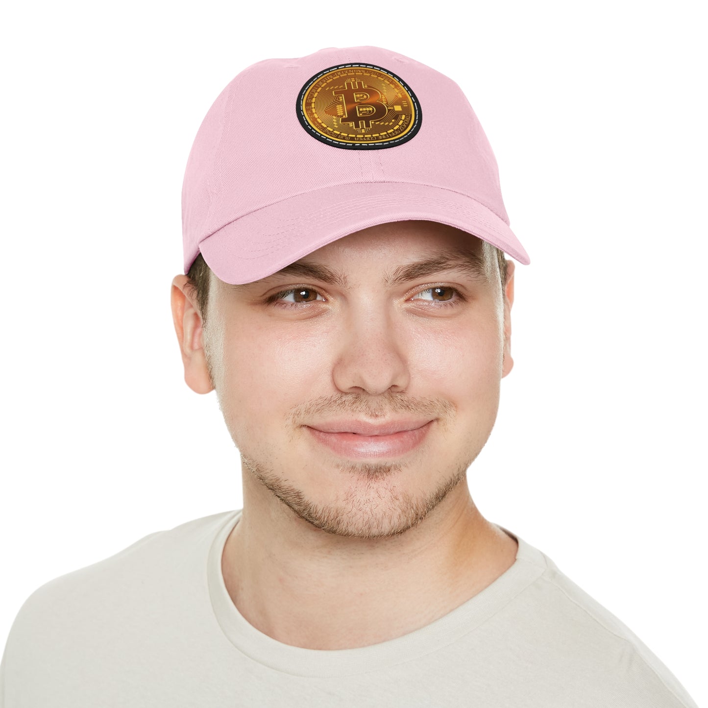 Bitcoin Dad Hat with Leather Patch (Round)