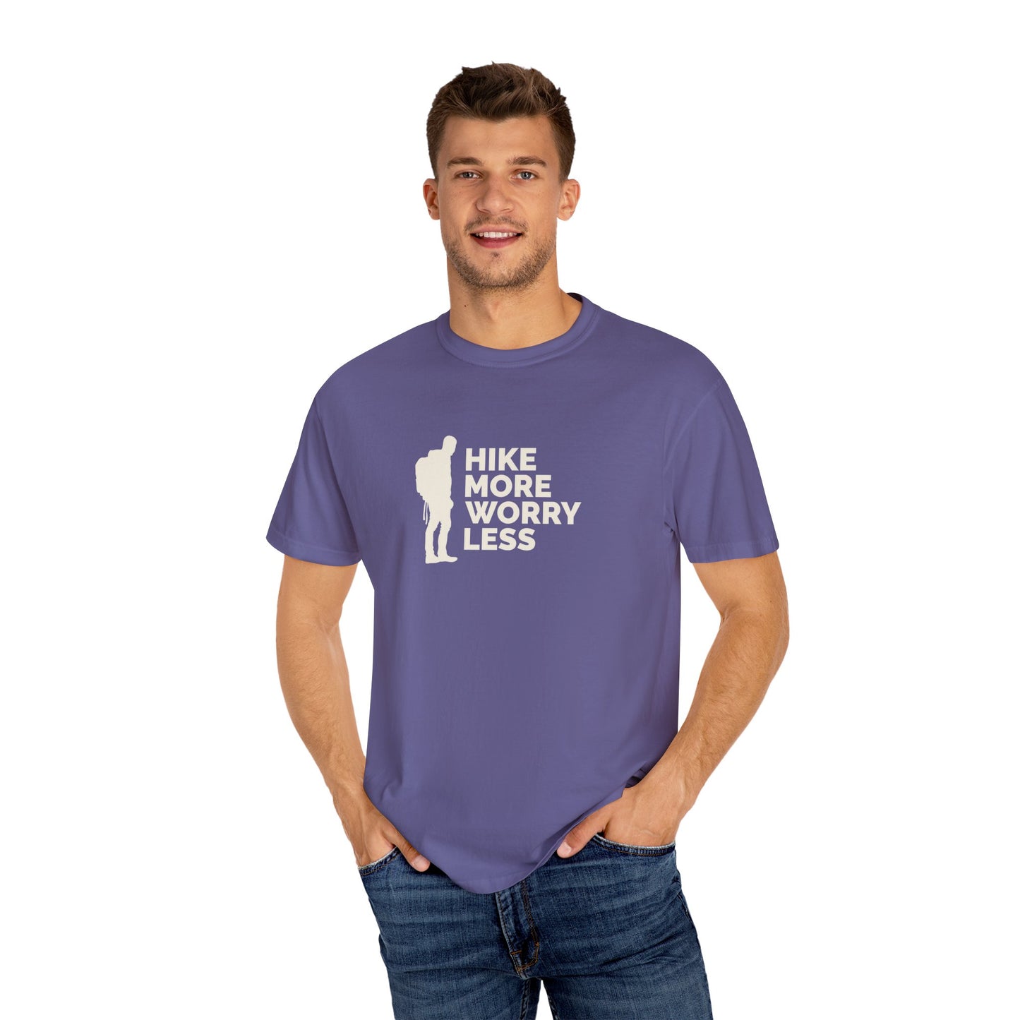 Hike More Worry Less Unisex Garment-Dyed T-shirt