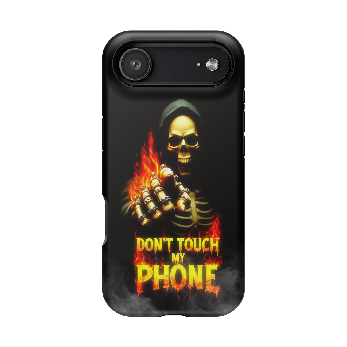 Skull Design Impact-Resistant iPhone Case, Don't Touch My Phone