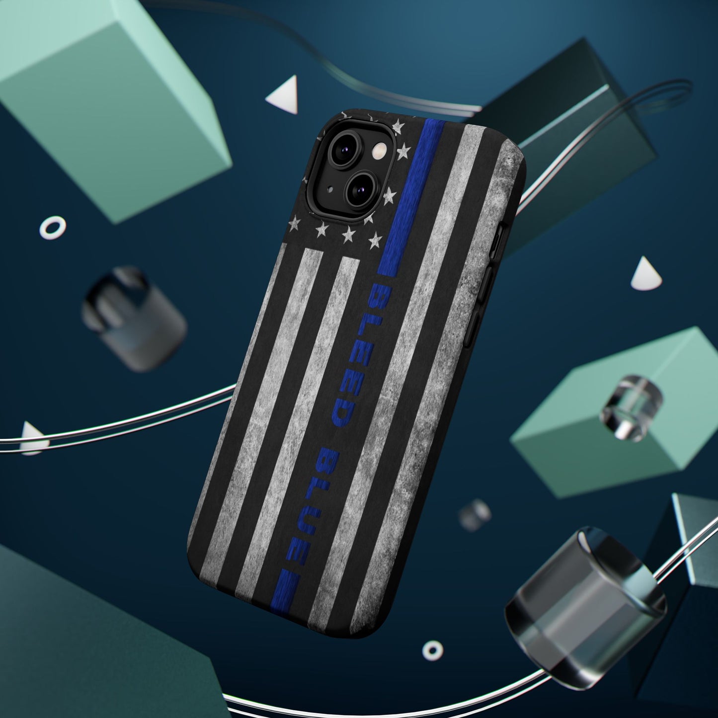 Police Magnetic Phone Cases, Bleed Blue