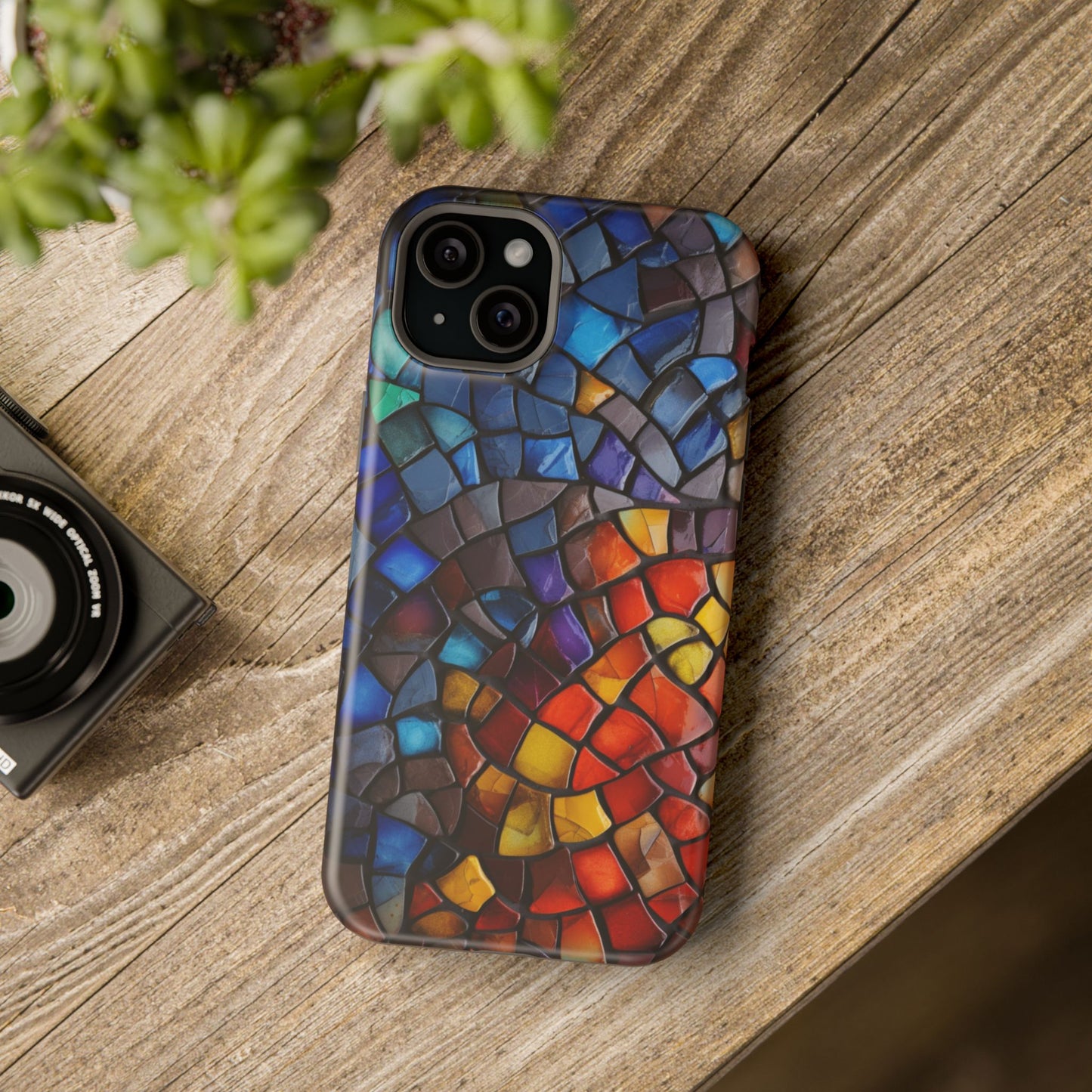 Stained Glass Impact-Resistant Phone Case, Colorful Phone Cover