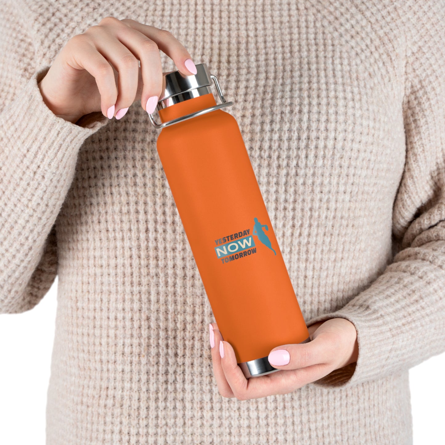 Yesterday Now Tomorrow Copper Vacuum Insulated Bottle, 22oz