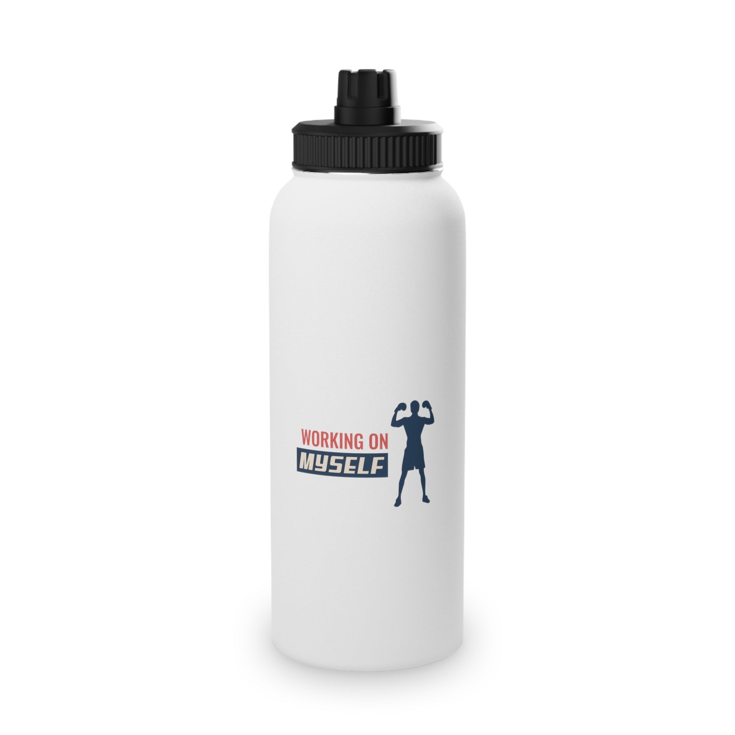 Working On Myself Stainless Steel Water Bottle, Sports Lid