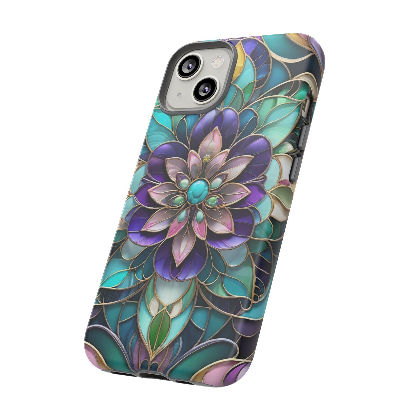 Floral Stained Glass Tough Phone Case -Stylish Protection for Your Device