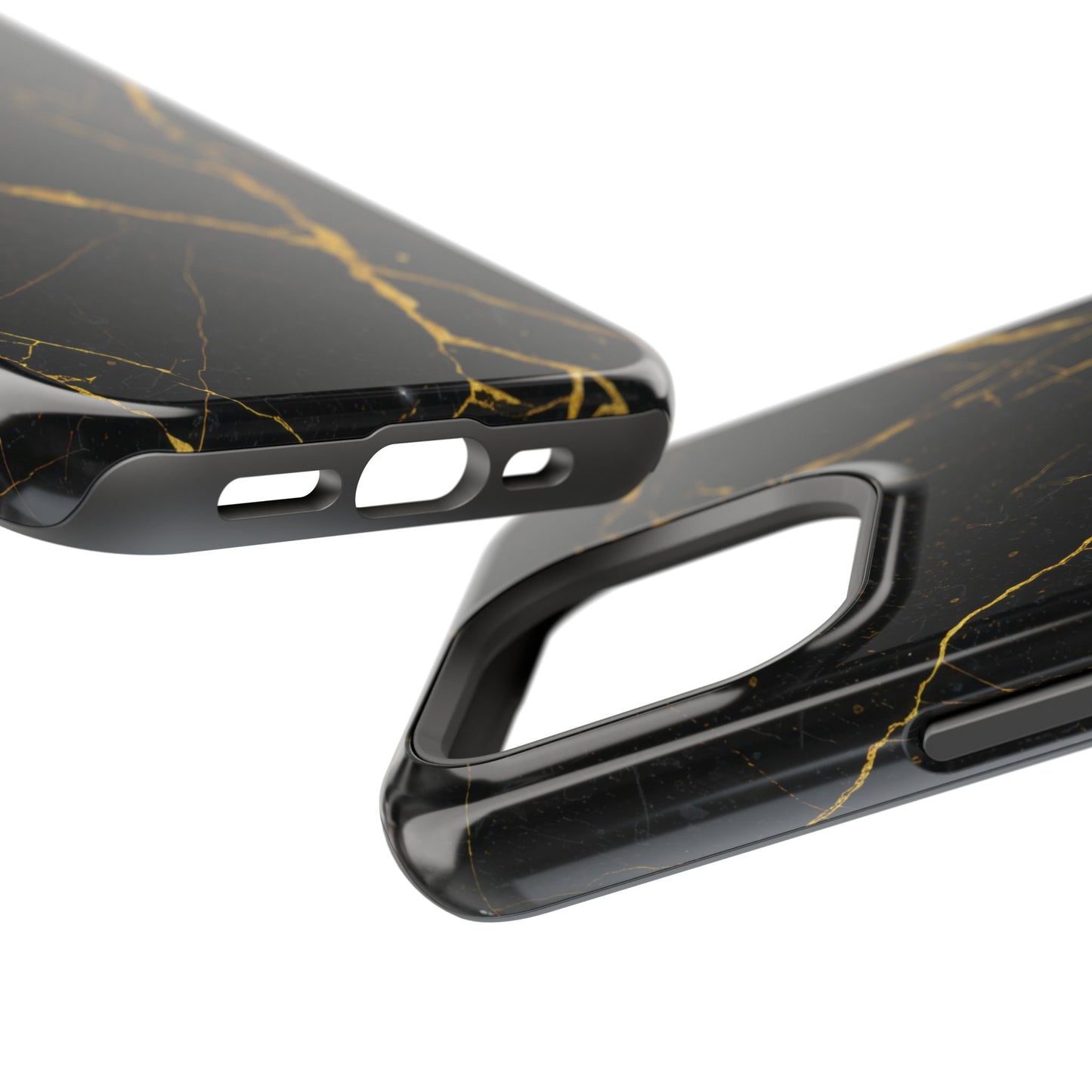 Luxury Black Marble Impact-Resistant iPhone