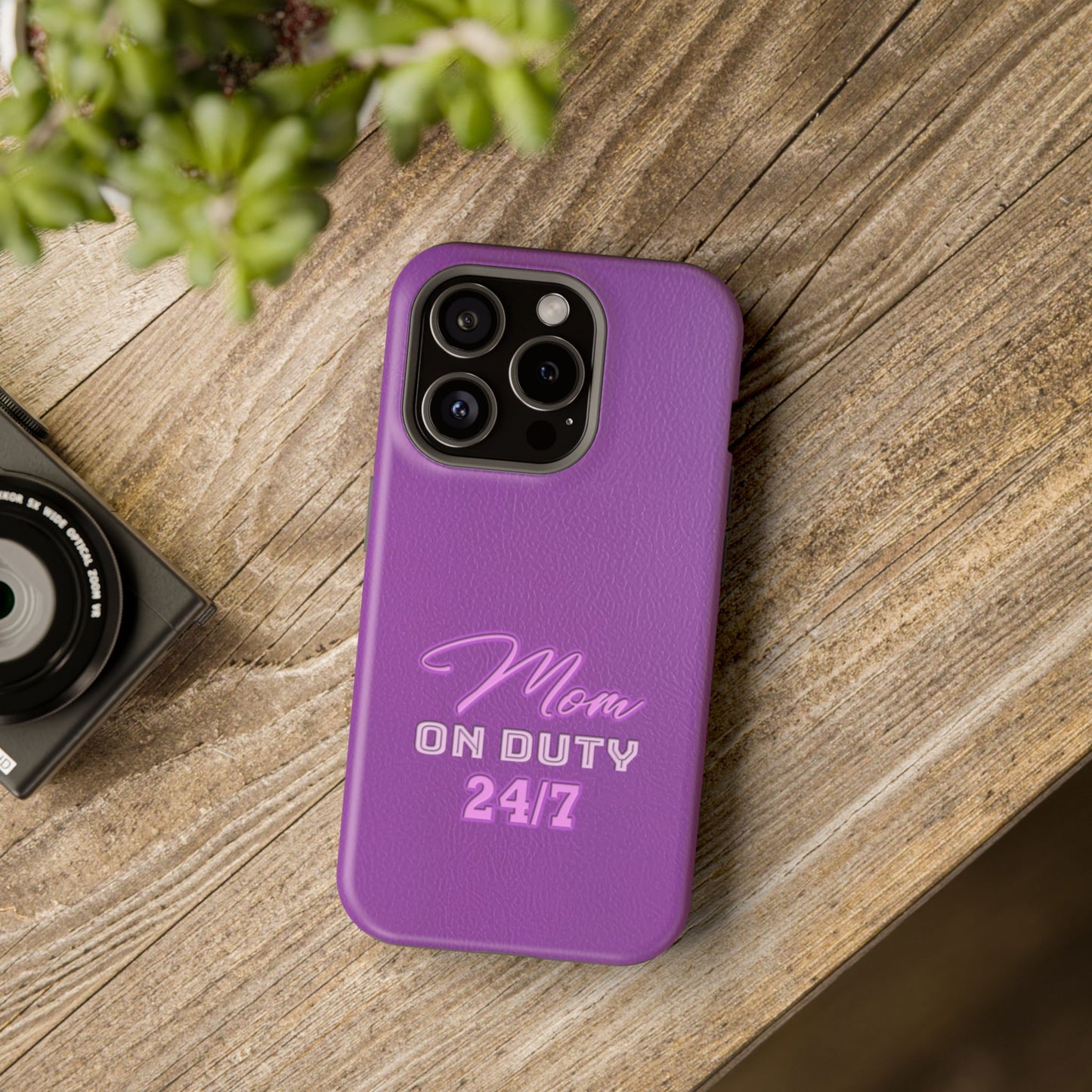Mom On Duty Impact-Resistant Case, Purple Case for Mothers