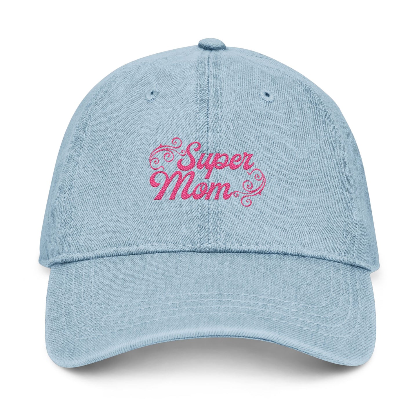Super Mom Denim Cap / Embroidered