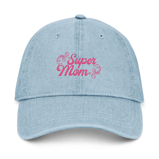 Super Mom Denim Cap / Embroidered