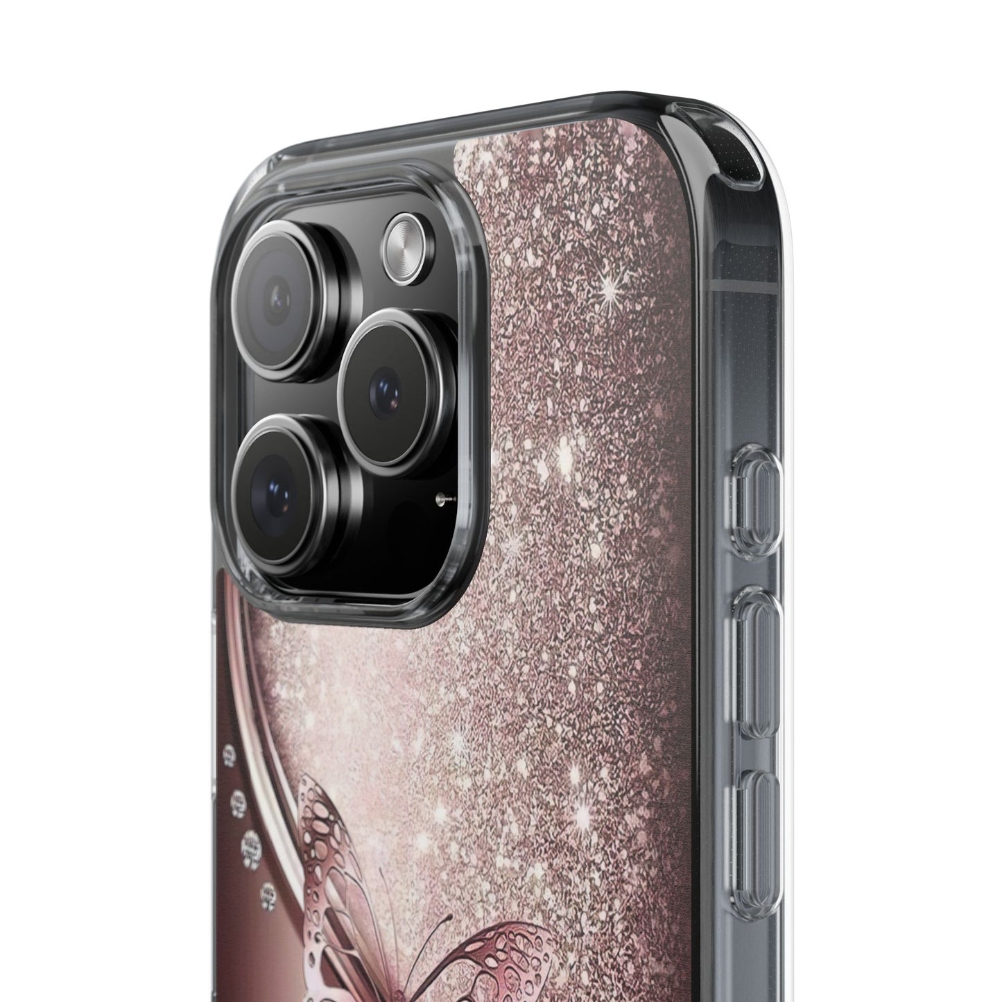 Elegant Butterfly Clear Case, Stylish Transparent Protective Cover for Women