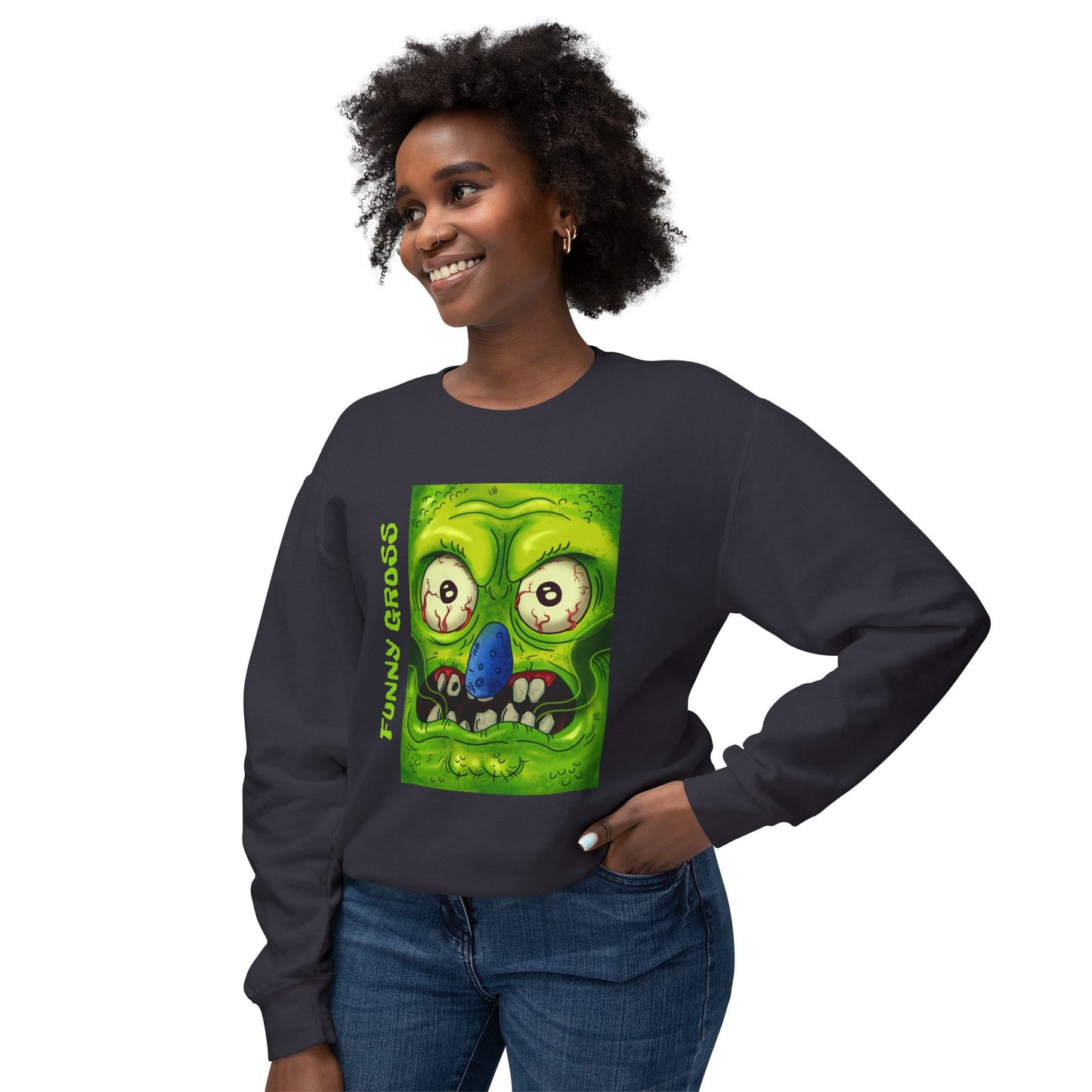 Funny Gross Unisex Lightweight Crewneck Sweatshirt