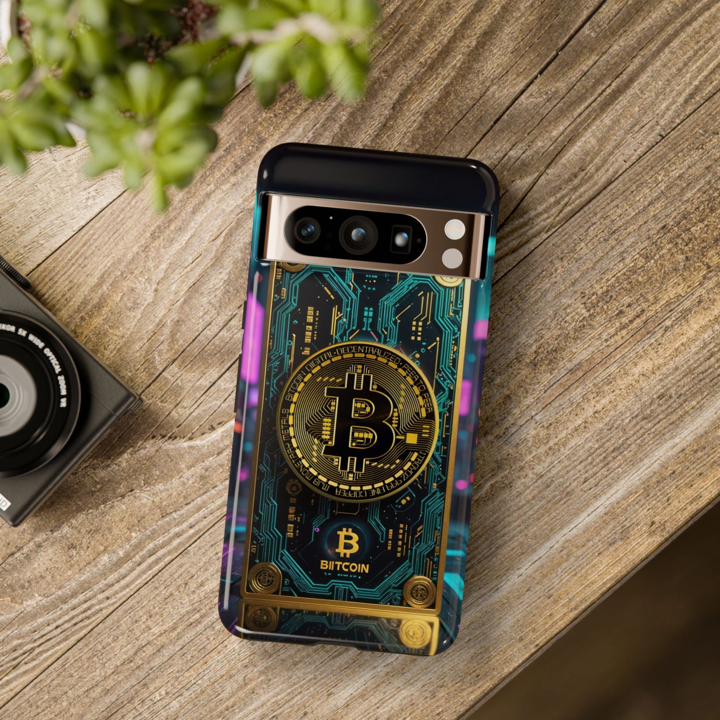 Bitcoin Google Pixel Phone Case - Tough Cases with Cryptocurrency Design
