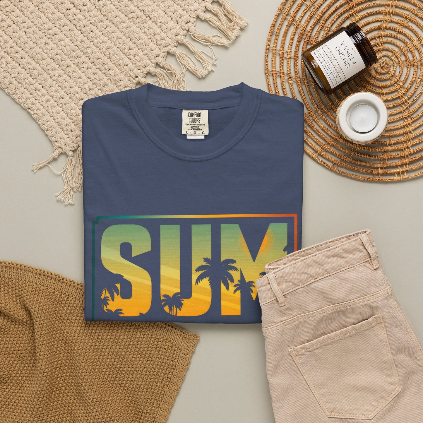 Unisex Summer Vibes T-Shirt - Garment-Dyed Tee for Beach Lovers & Vacation Fun