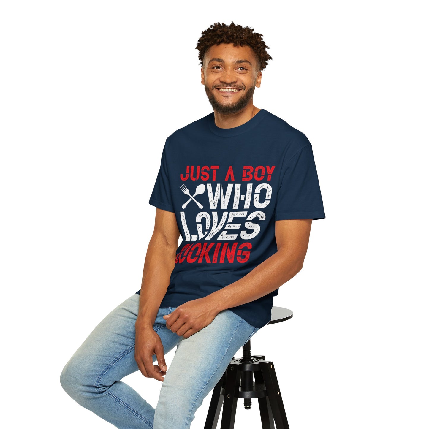 Just a Boy Who Loves Cooking T-Shirt - Unisex Garment-Dyed Tee