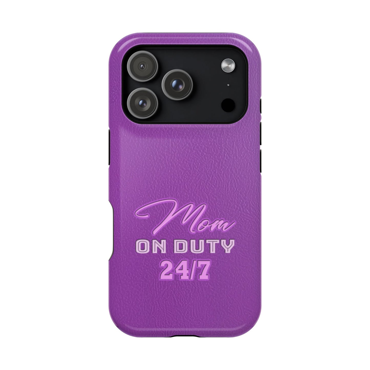 Mom On Duty Impact-Resistant Case, Purple Case for Mothers