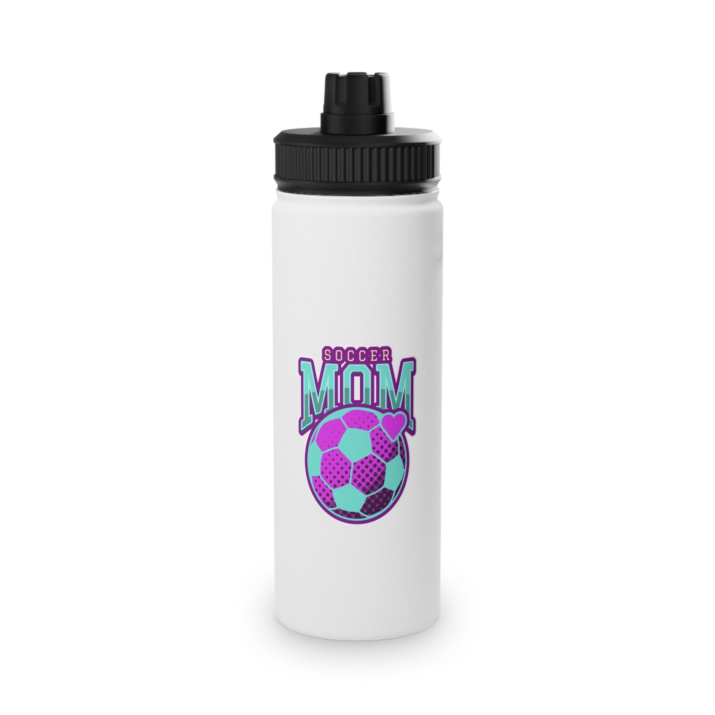 Soccer Mom Stainless Steel Water Bottle, Sports Lid