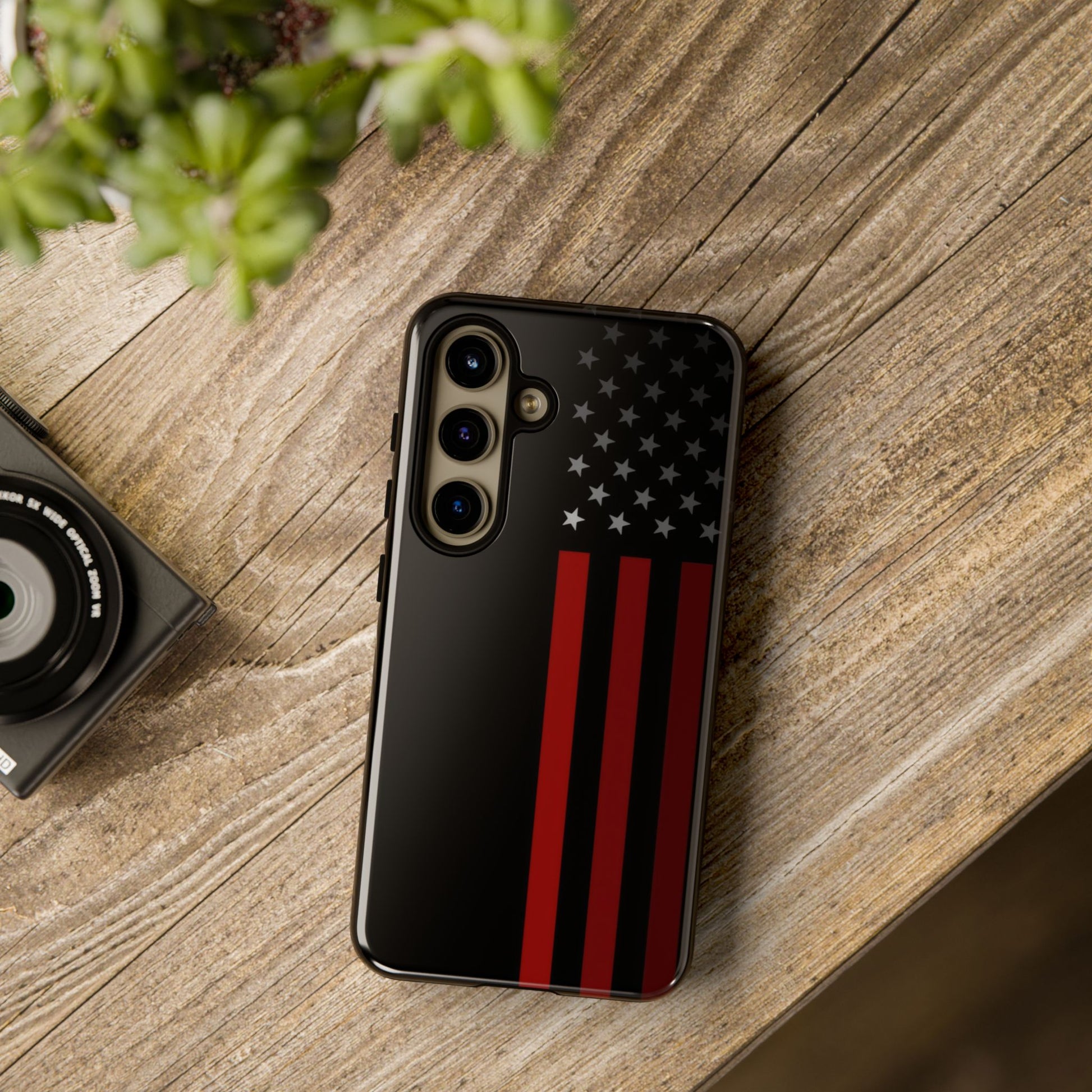 Patriotic Samsung Tough Cases, Red Line American Flag Phone Cover