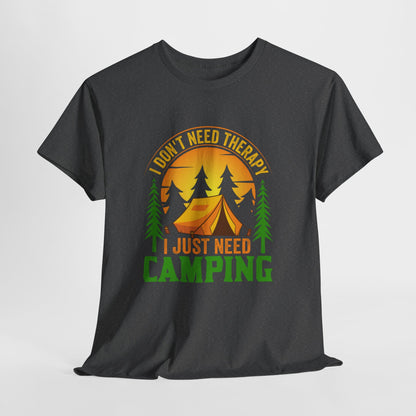 Camping Therapy Unisex Heavy Cotton Tee - Perfect for Outdoor Enthusiasts
