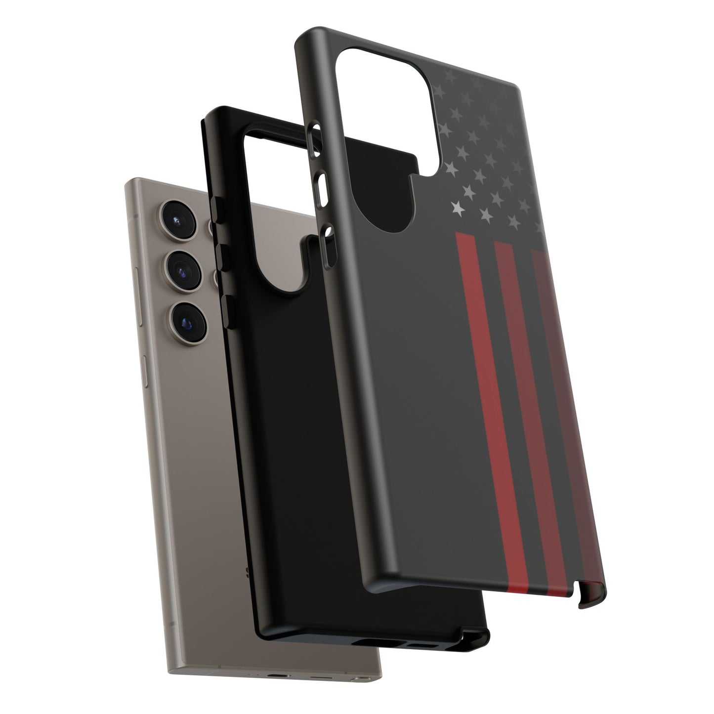 Patriotic Samsung Tough Cases, Red Line American Flag Phone Cover