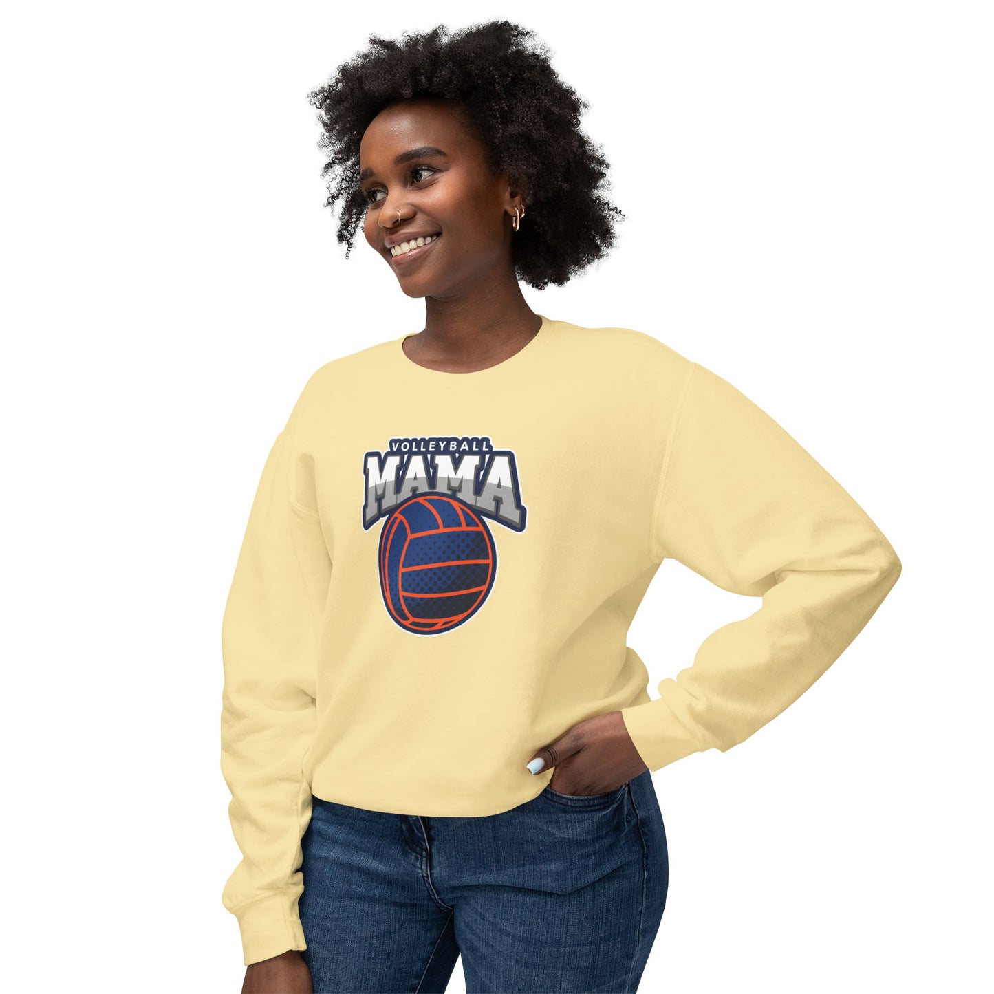 Volleyball Mama Unisex Lightweight Crewneck Sweatshirt