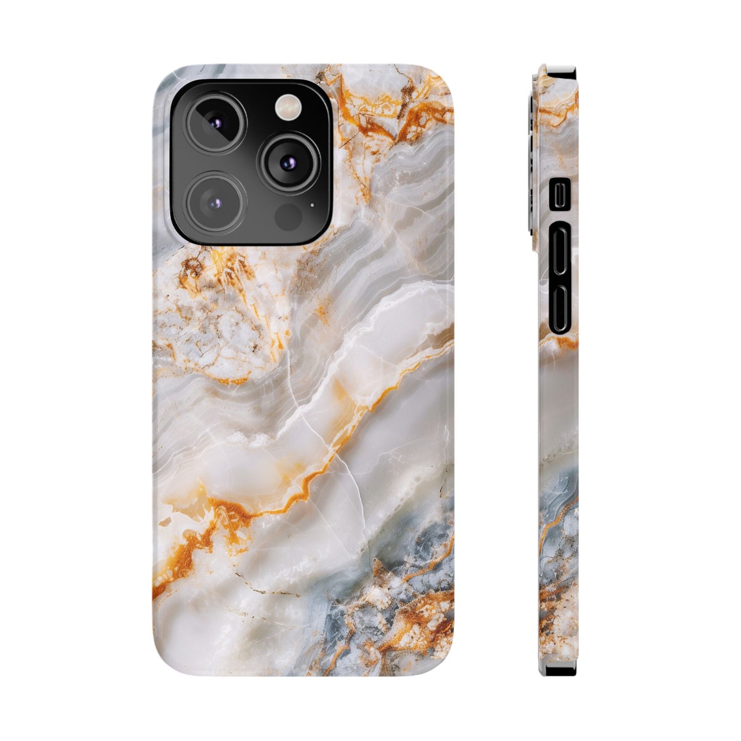 Pure Elegance Marble Slim Phone Cases, Modern Tech Decor