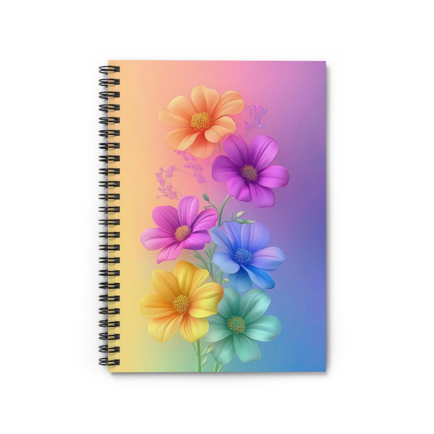 Colorful Floral Spiral Notebook 6" x 8" – Flower Design