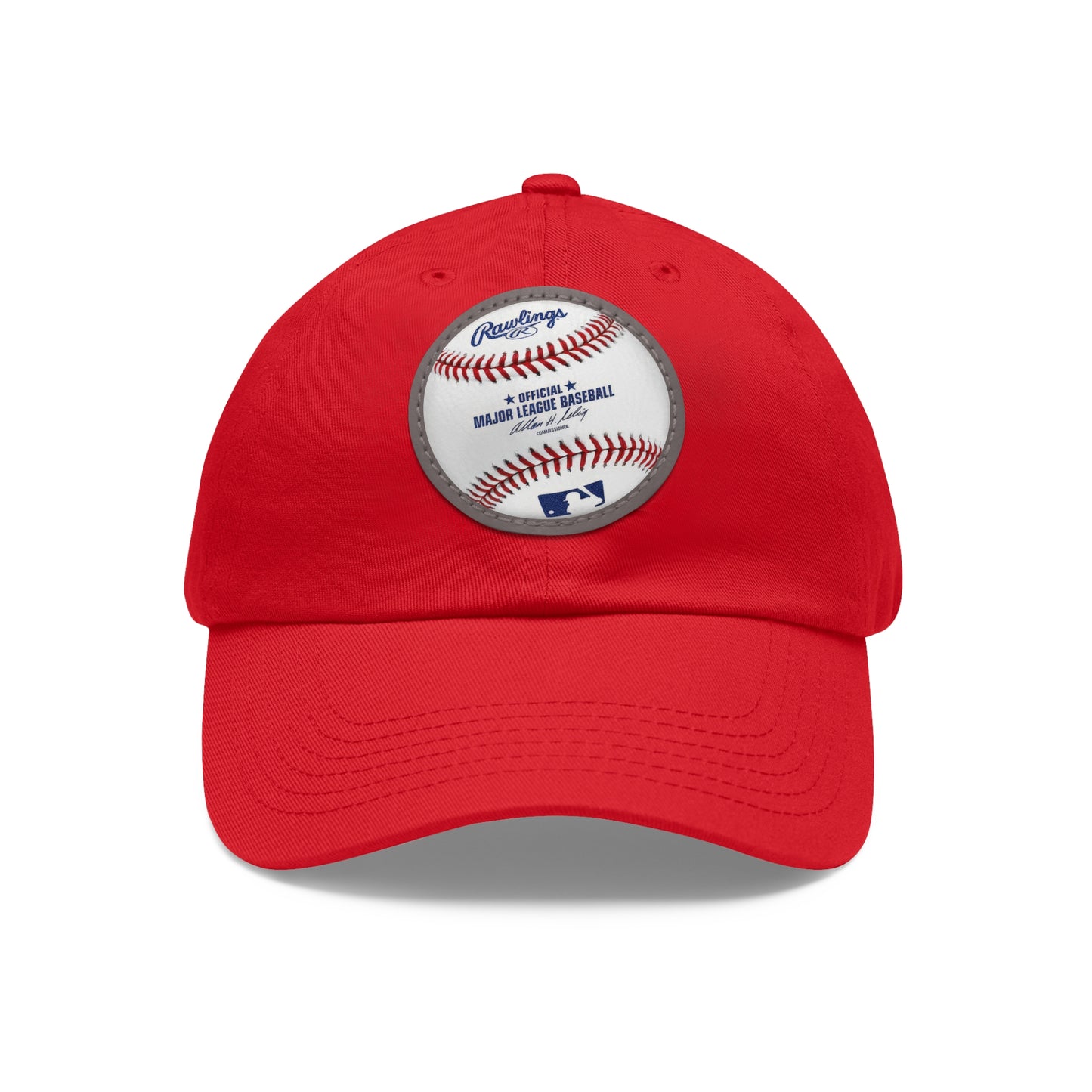 Baseball Dad Hat with Leather Patch (Round)