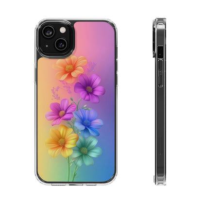 Floral Clear Phone Case – Colorful Flower Design