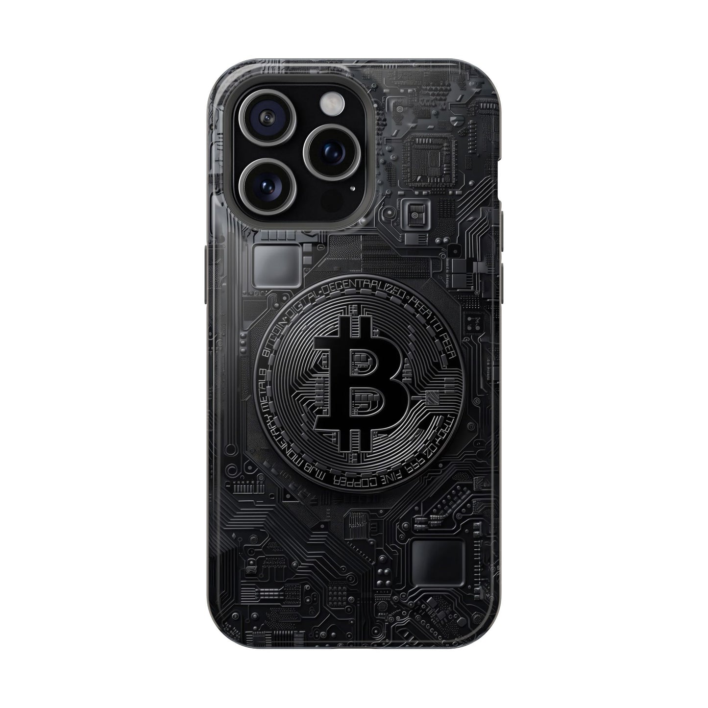 Black Bitcoin Magnetic iPhone Cases - Ideal for Tech Enthusiasts