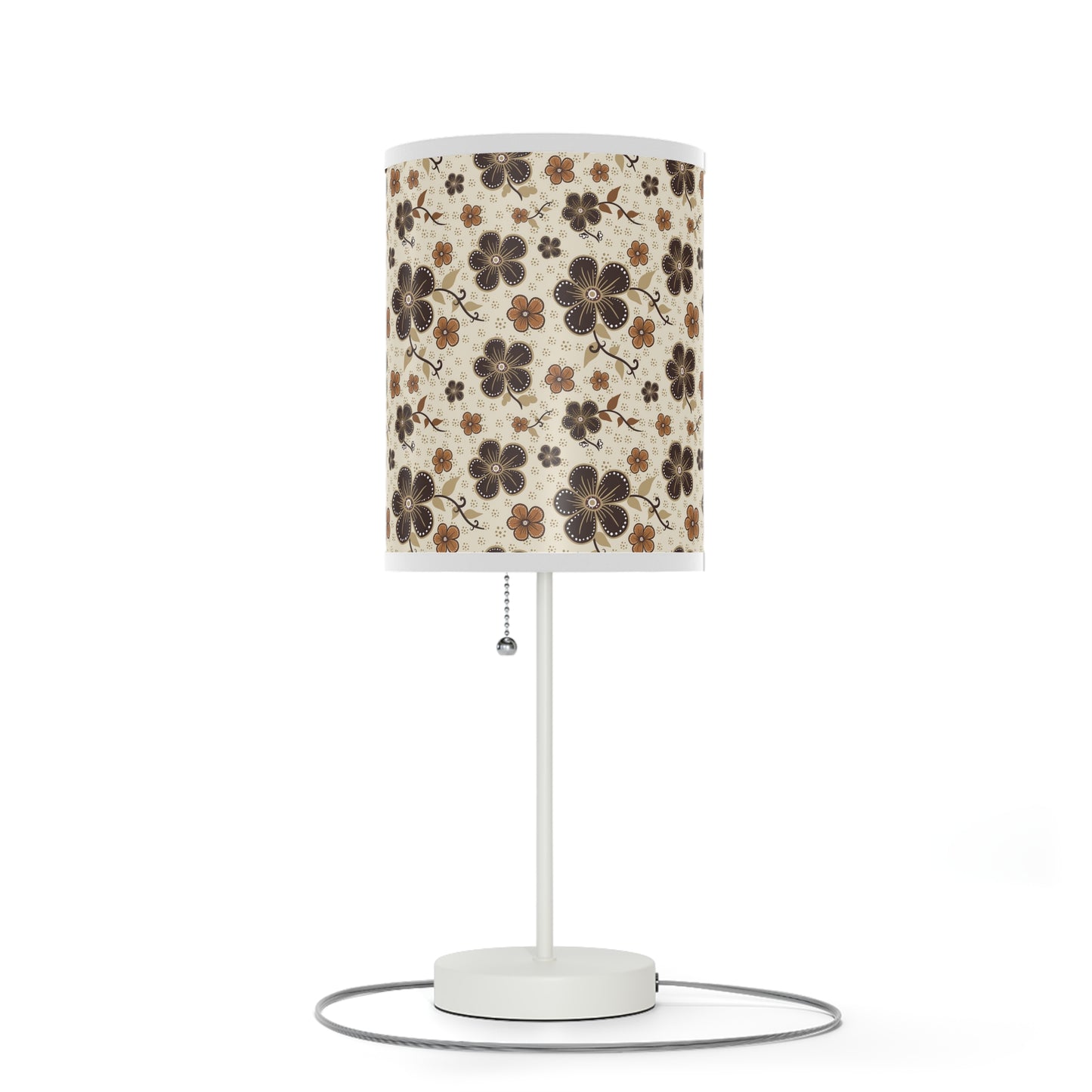 Timeless Elegance: Minimal Floral  Lamp on a Stand, US|CA plug / White