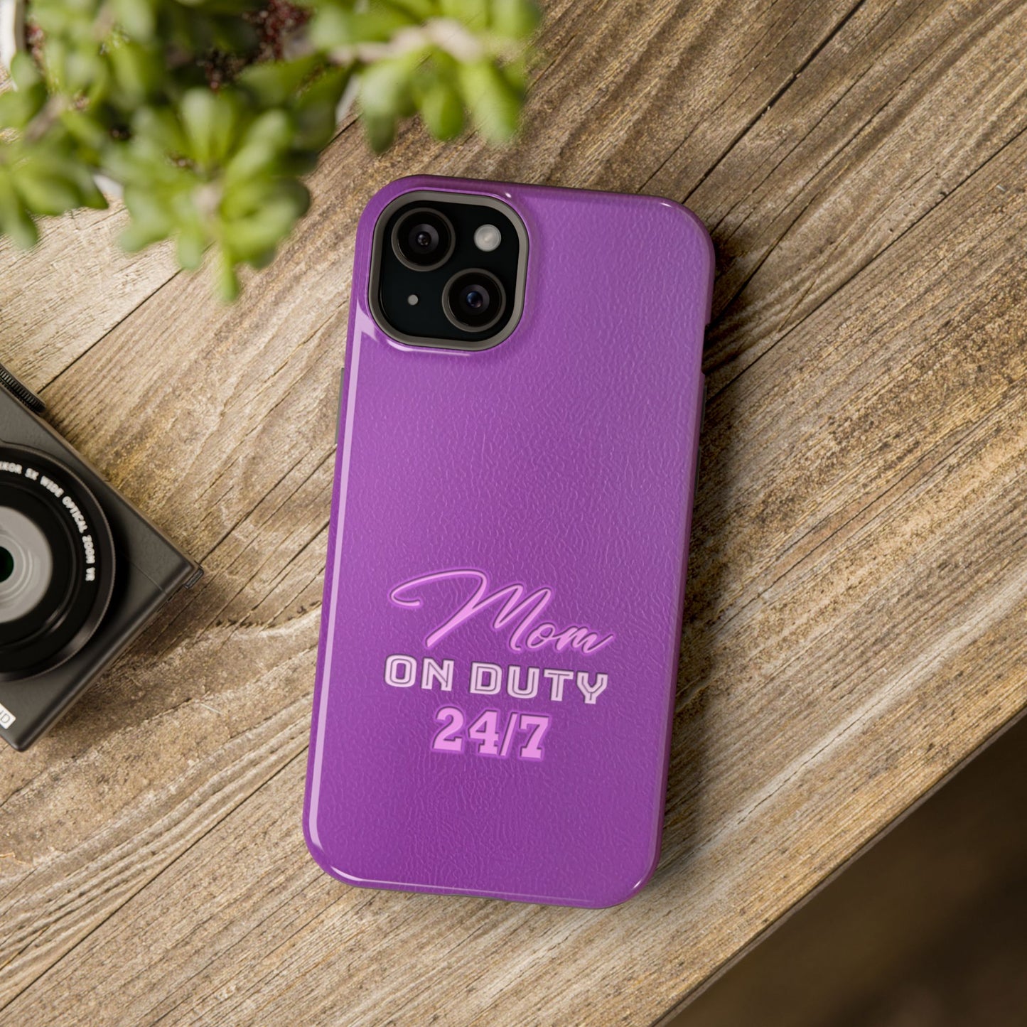 Mom On Duty Impact-Resistant Case, Purple Case for Mothers