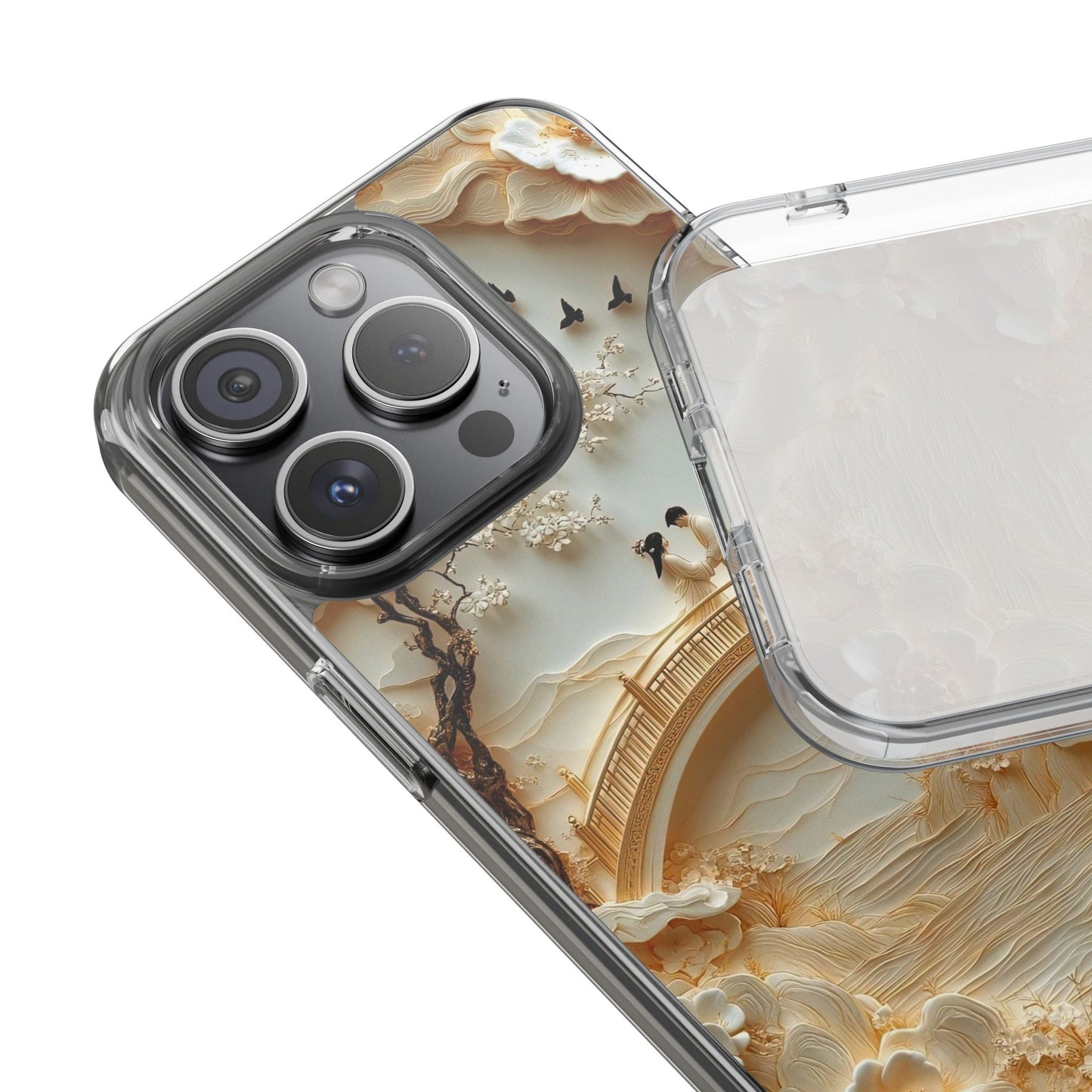 Romantic Couple 3D Effect Clear Cases,  Artistic Protective Cover