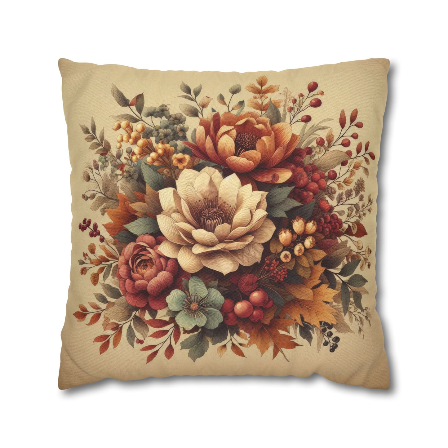 Autumn Bouquet Spun Polyester Square Pillowcase