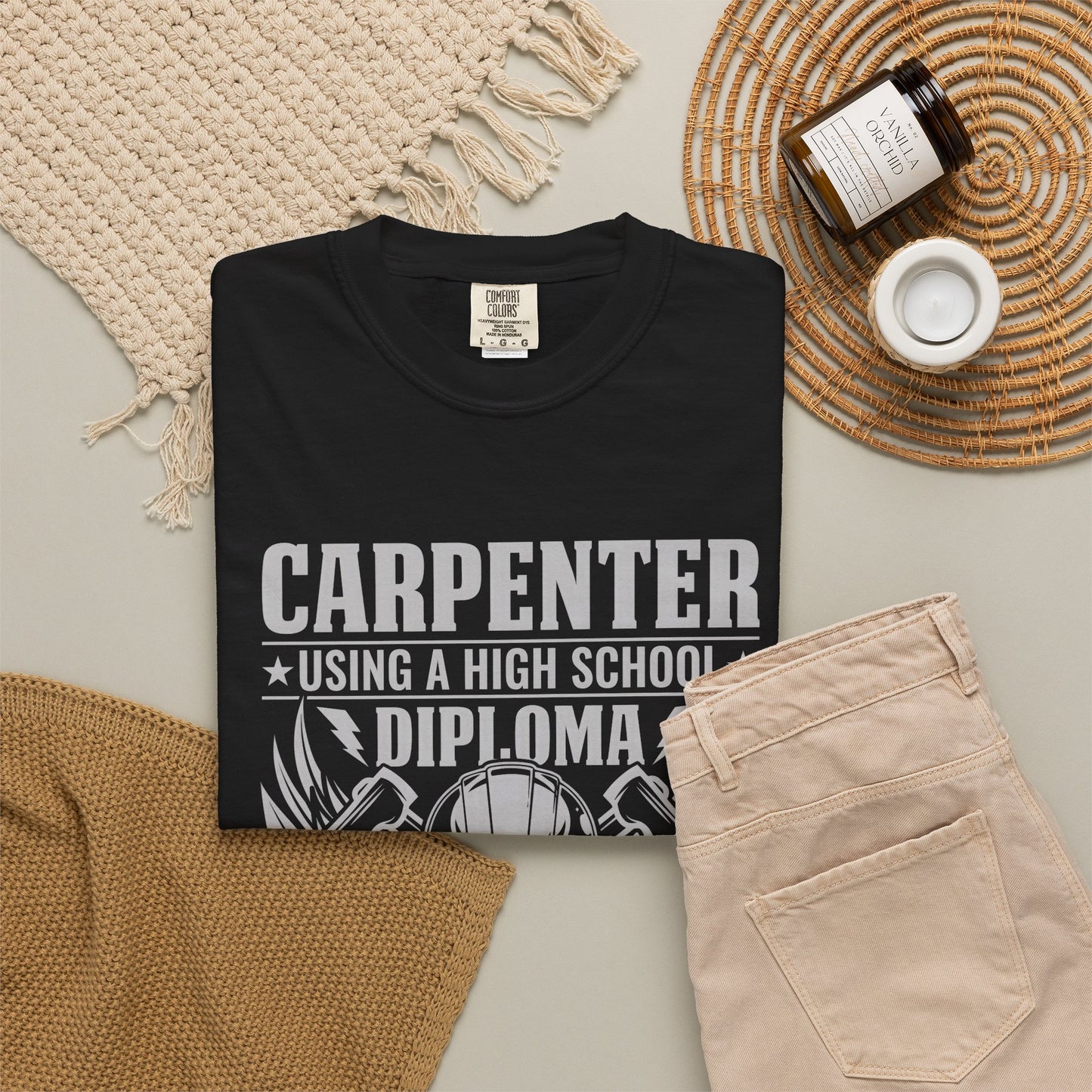 Carpenter T-Shirt - Unisex Garment-Dyed Tee for Skilled Trades