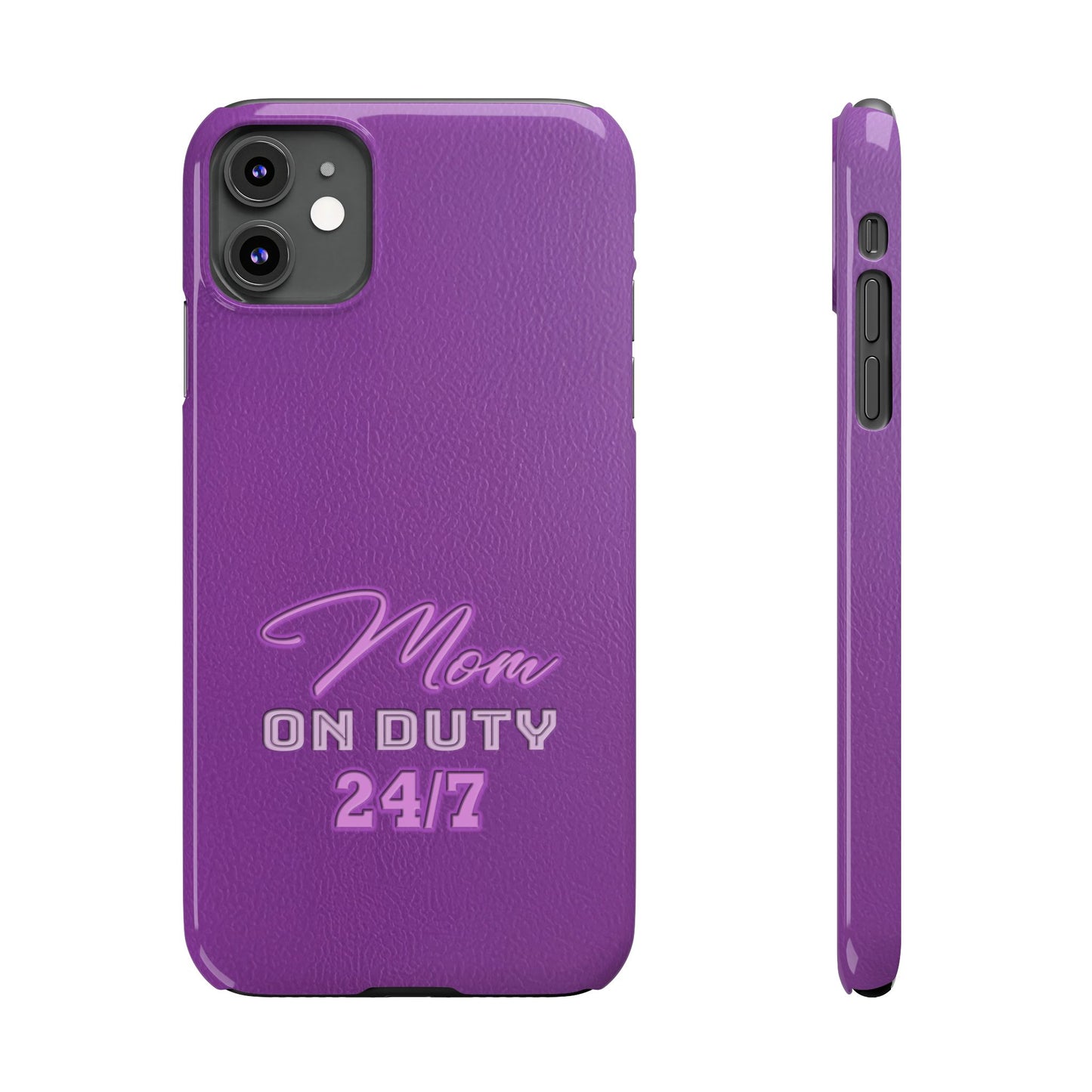 Mom On Duty Slim Case, Purple Case for Mothers