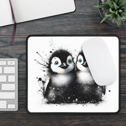 Mouse Pad - Black and White Penguin Chicks Design
