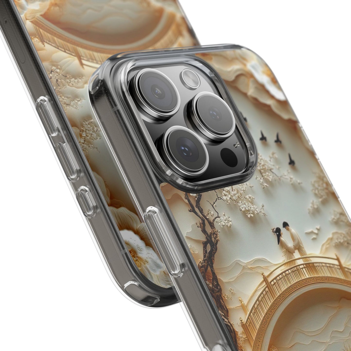 Romantic Couple 3D Effect Clear Cases,  Artistic Protective Cover