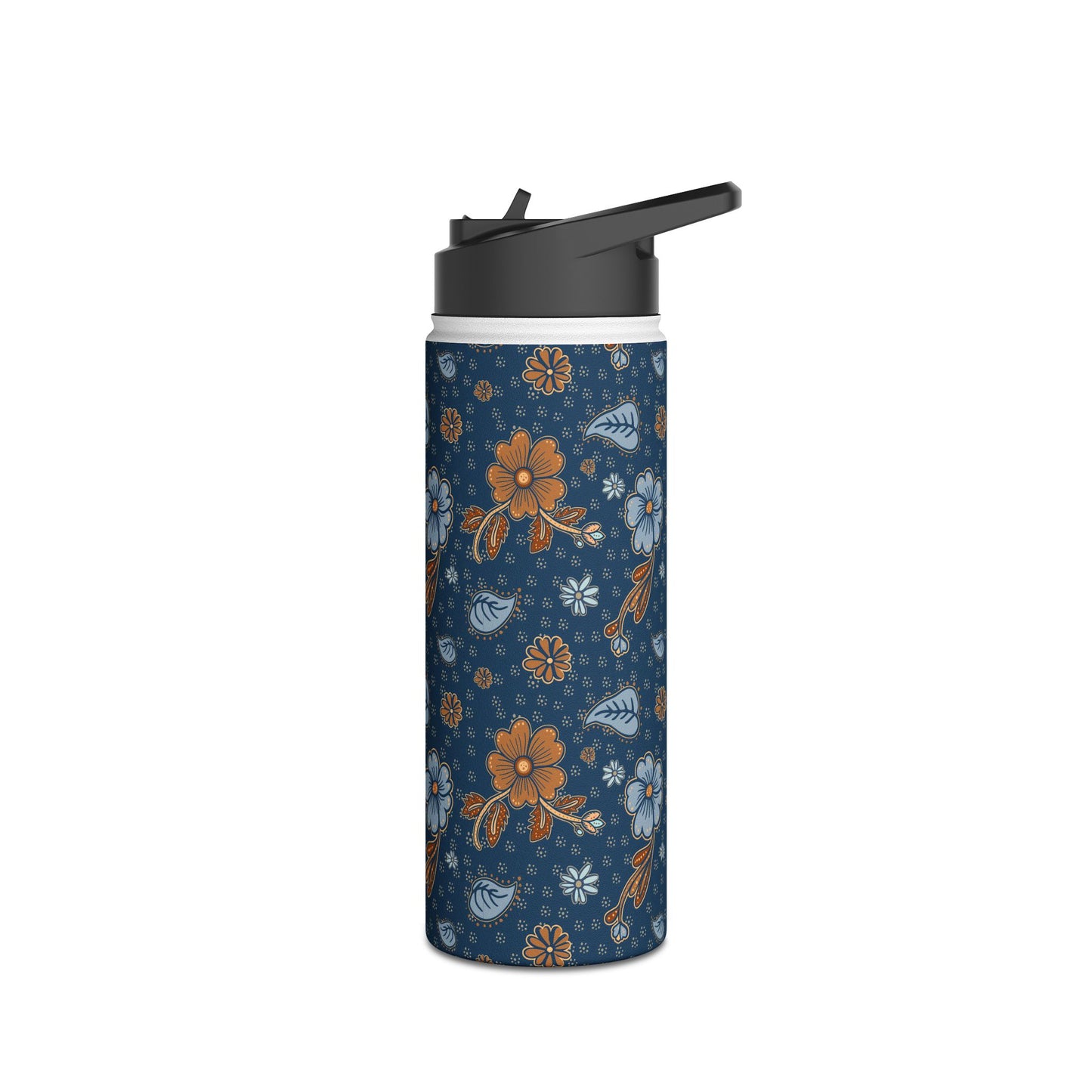 Timeless Elegance Stainless Steel Water Bottle, Standard Lid / Dark Blue