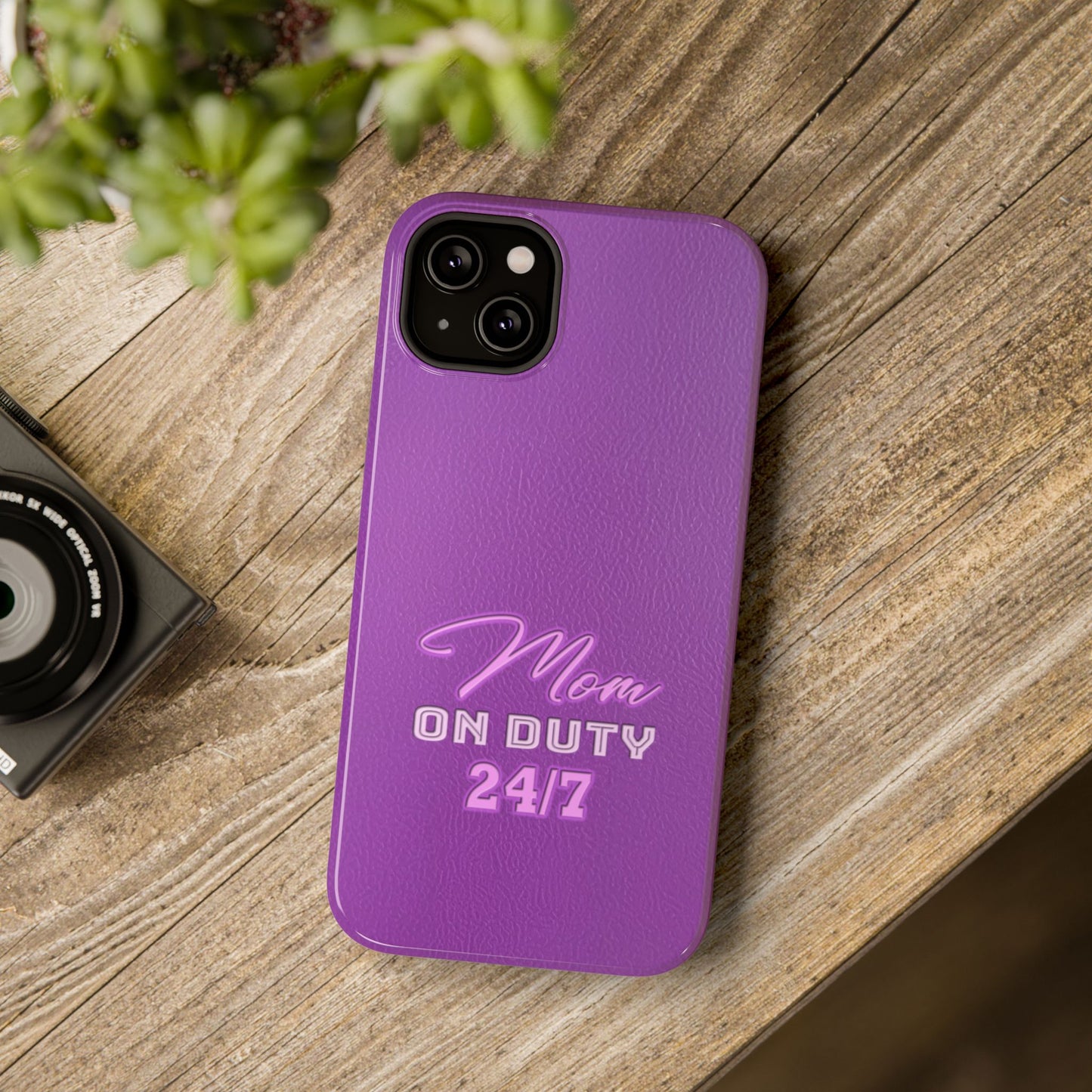 Mom On Duty Impact-Resistant Case, Purple Case for Mothers