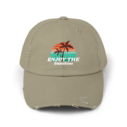 Enjoy The Sunshine Unisex Distressed Cap