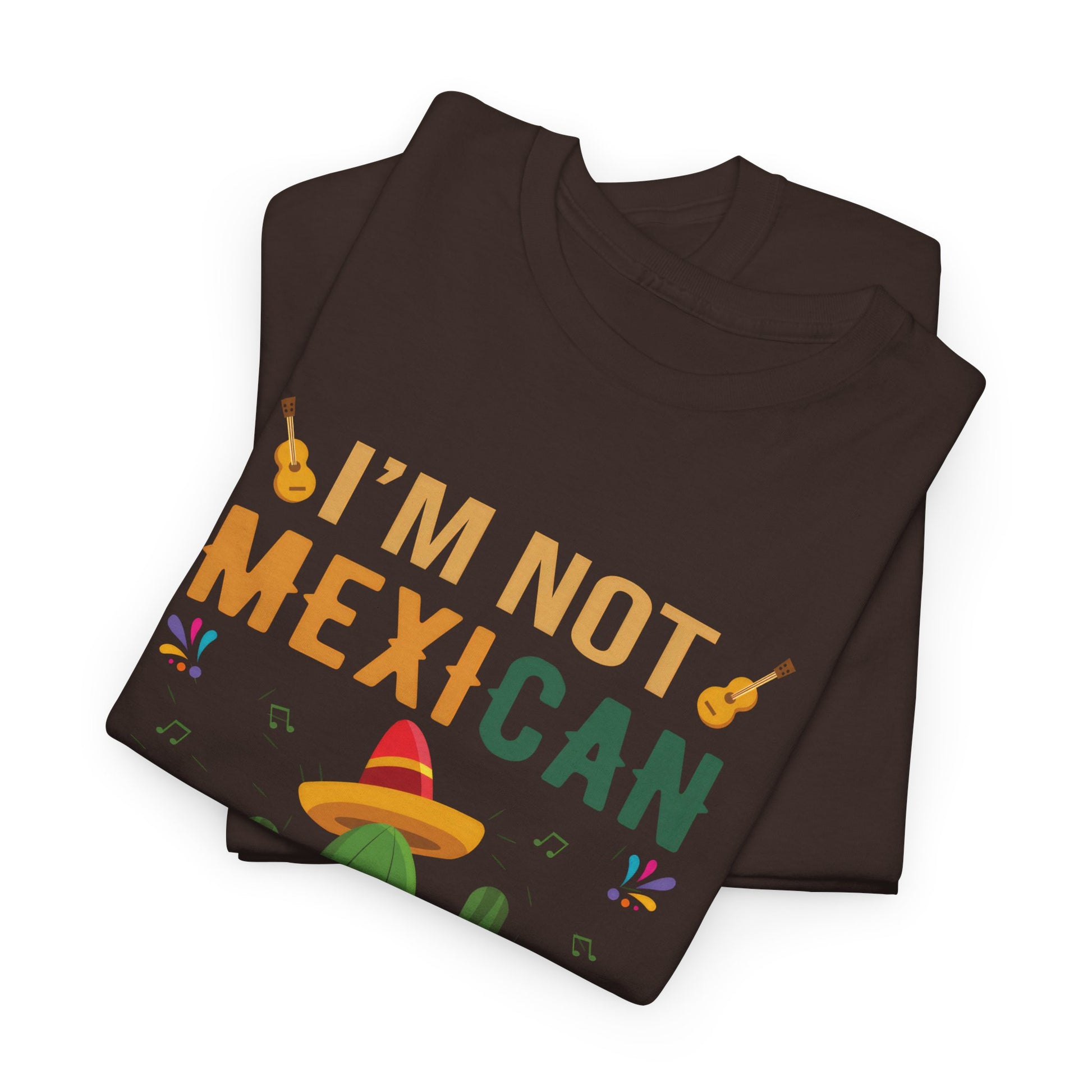 Funny Unisex Heavy Cotton Tee - "I'm Not Mexican But Let's Party"