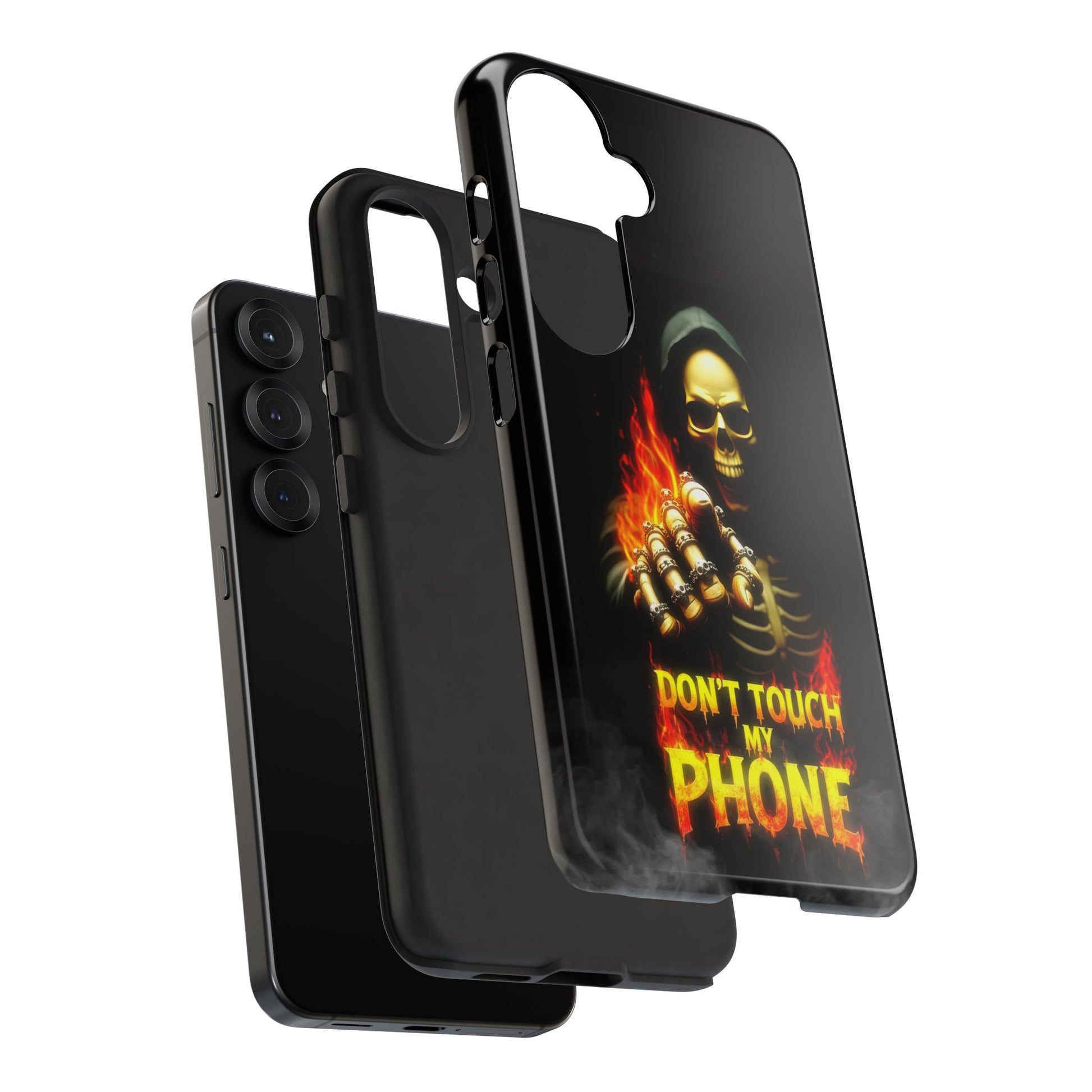 Skull Design Samsung Phone Case, Don't Touch My Phone Mobile Cover