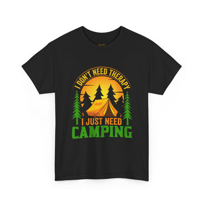 Camping Therapy Unisex Heavy Cotton Tee - Perfect for Outdoor Enthusiasts