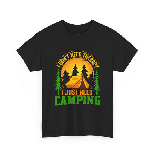 Camping Therapy Unisex Heavy Cotton Tee - Perfect for Outdoor Enthusiasts