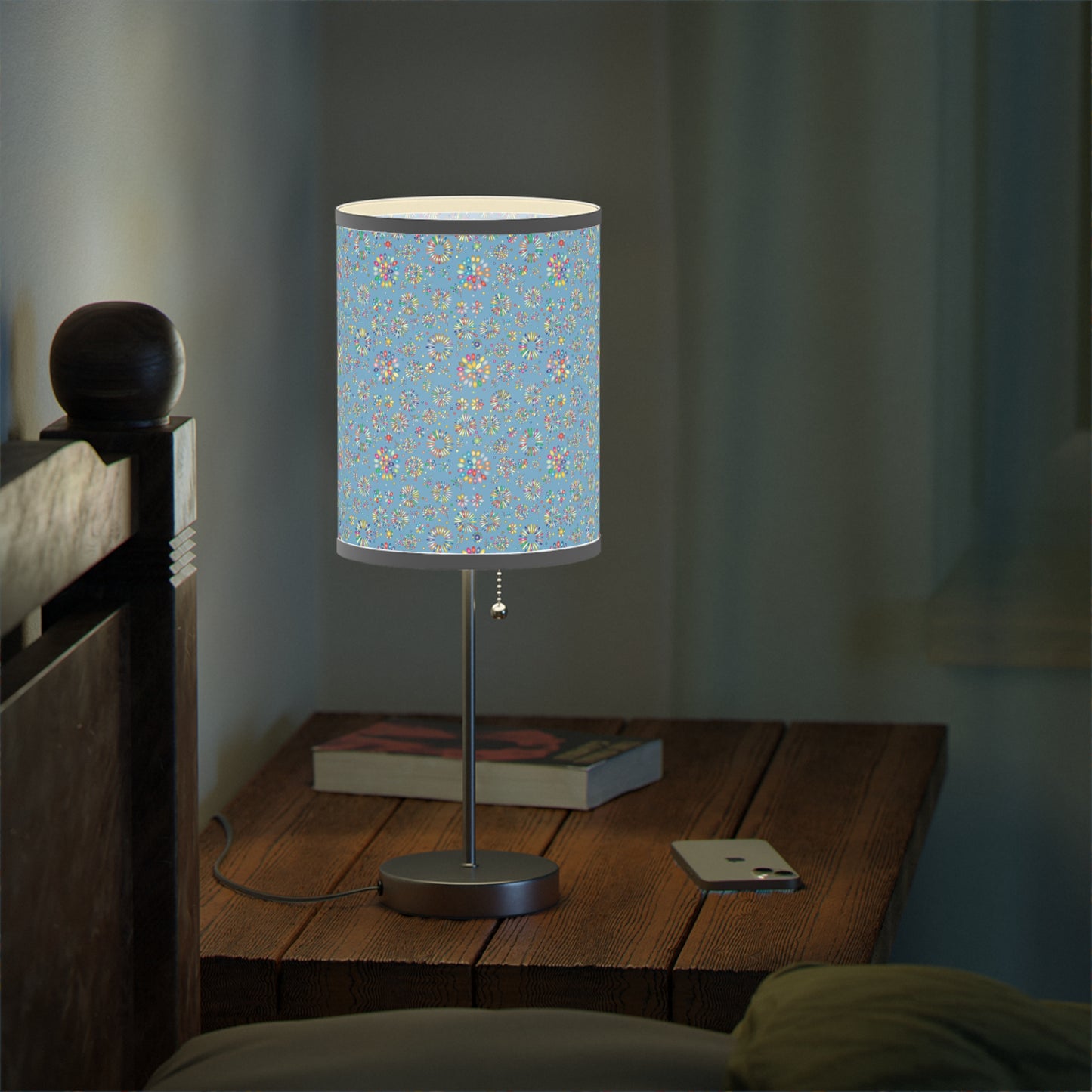 Vibrant Vibes: Happy Color Lamp on a Stand, US|CA plug / Light Blue