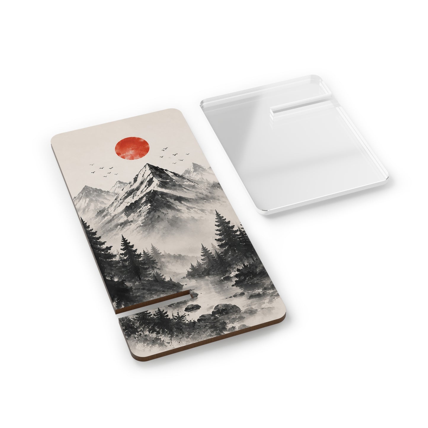 Red Sun Mountain Landscape Mobile Phone Stand